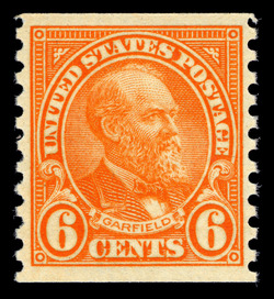 James Garfield - Deep Orange - Horizontal Imperforate United States Postage Stamp