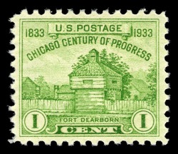 Fort Dearborn United States Postage Stamp | Chicago Century of Progress Exposition