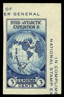 Little America - Byrd Antarctic Expedition II - Imperforate United States Postage Stamp
