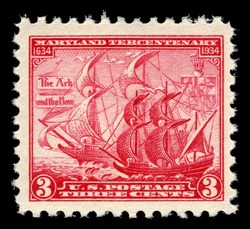 Maryland Tercentenary - Red United States Postage Stamp