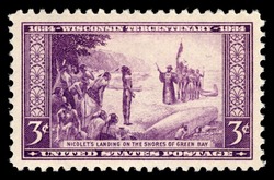 Wisconsin Tercentenary - Nicolets Landing United States Postage Stamp