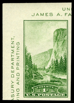 Yosemite Park - California - Imperforate From Souvenir Sheet United States Postage Stamp | National Parks