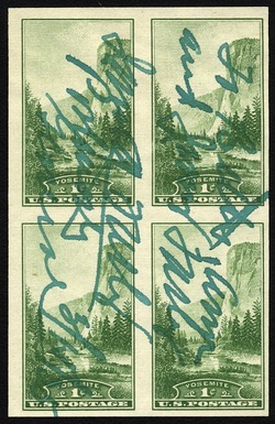 Yosemite Park - California - Imperforate United States Postage Stamp | National Parks