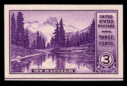 Mount Rainier Park - Washington - Imperforate United States Postage Stamp | National Parks