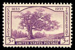 Connecticut Tercentenary - The Charter Oak United States Postage Stamp
