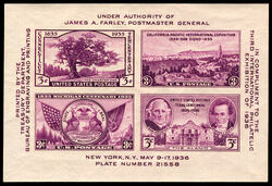Third International Philatelic Exposition - Souvenir Sheet United States Postage Stamp