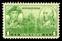 John Paul Jones and John Barry United States Postage Stamp | Army And Navy