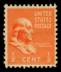 Benjamin Franklin - Orange United States Postage Stamp | Presidential Series