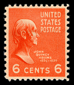 John Adams - Red Orange United States Postage Stamp | Presidential Series