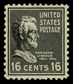 Abraham Lincoln - Black United States Postage Stamp | Presidential Series