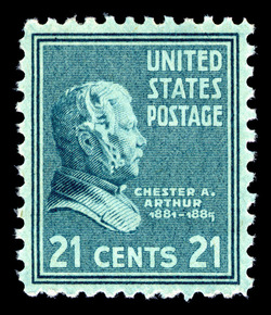 Chester Arthur - Steel Blue United States Postage Stamp | Presidential Series