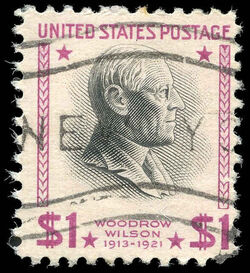 Woodrow Wilson - Bright Magenta United States Postage Stamp | Presidential Series