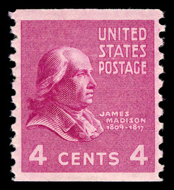 James Madison - Horizontal Imperforate United States Postage Stamp | Presidential Series