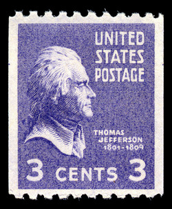 Thomas Jefferson - Vertical Imperforate United States Postage Stamp | Presidential Series
