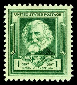 Henry Wadsworth Longfellow United States Postage Stamp | Famous Americans - Poets