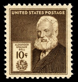 Alexander Graham Bell United States Postage Stamp | Famous Americans - Inventors