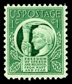 Four Freedoms United States Postage Stamp