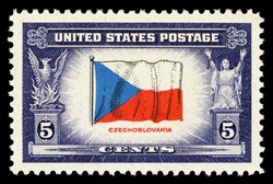 Flag Of Czechoslovakia United States Postage Stamp | Overrun Countries
