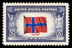 Flag Of Norway United States Postage Stamp | Overrun Countries