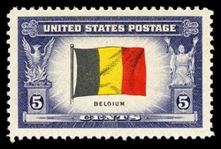 Flag Of Belgium United States Postage Stamp | Overrun Countries
