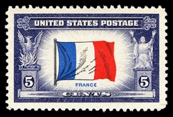 Flag Of France United States Postage Stamp | Overrun Countries