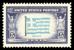 Flag Of Greece United States Postage Stamp | Overrun Countries