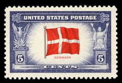 Flag Of Denmark United States Postage Stamp | Overrun Countries