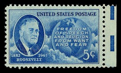 Roosevelt - Four Freedoms United States Postage Stamp | Roosevelt Memorial