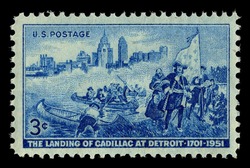 Landing of Cadillac at Detroit United States Postage Stamp
