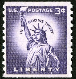 Statue of Liberty - Dry Printing - Horizontal Imperforate United States Postage Stamp | Liberty Series