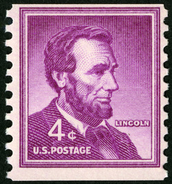 Abraham Lincoln - Dry Printing - Horizontal Imperforate United States Postage Stamp | Liberty Series
