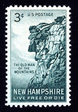 New Hampshire - The Old Man of the Mountains United States Postage Stamp