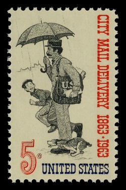 City Mail Delivery United States Postage Stamp