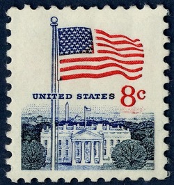 Flag and White House United States Postage Stamp