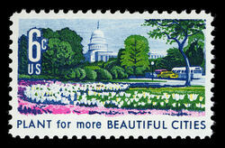 Plant for More Beautiful Cities United States Postage Stamp | Beautification of America