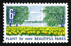 Plant for More Beautiful Parks United States Postage Stamp | Beautification of America