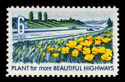 Plant for More Beautiful Highways United States Postage Stamp | Beautification of America