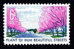 Plant for More Beautiful Streets United States Postage Stamp | Beautification of America