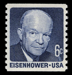 Dwight D. Eisenhower - Blue - Horizontal Imperforate United States Postage Stamp