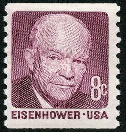 Dwight D. Eisenhower - Purple - Horizontal Imperforate United States Postage Stamp