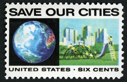 Save Our Cities United States Postage Stamp | Anti-Pollution