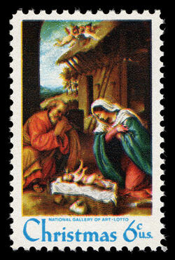 Lorenzo Lotto - Nativity - Christmas United States Postage Stamp