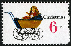 Doll Carriage United States Postage Stamp | Christmas Toys