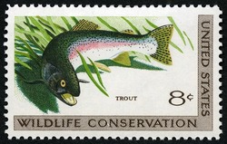 Trout United States Postage Stamp | Wildlife Conservation