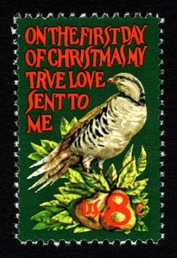 Partridge in a Pear Tree United States Postage Stamp