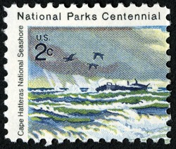 Cape Hatteras National Seashore - Ship United States Postage Stamp | National Parks Centennial