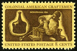 Glass Blower United States Postage Stamp | Colonial American Craftsmen