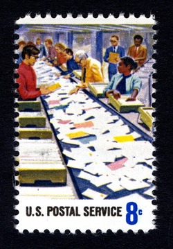 Conveyor Belt United States Postage Stamp | Postal Service Employees