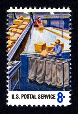 Parcel Sorting United States Postage Stamp | Postal Service Employees