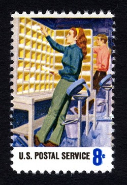 Manual Letter Routing United States Postage Stamp | Postal Service Employees